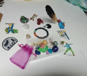 Witchy Woman Valentine Crystal Bundle 34pcs Hearts, Moon & Stars, Mushrooms + Mo - Picture 1 of 11