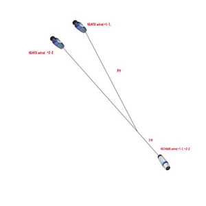 CBI Speaker Speakon Y Cable 4 Cond NLT4FX Split to two NL4FX (2) cond. 4Ft  - Picture 1 of 1