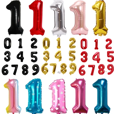 40" Numbers  Balloons Gaint BALLOONS Self Inflating Birthday Age Number Party - Image 1 of 4
