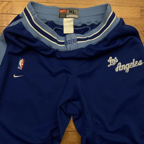 Vintage Nike Team Los Angeles Lakers Warm Up Blue Pants Size XL NBA Men RARE Cover