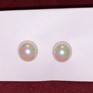 Orecchini usati argento 925 perle tono oro retro gioielli eleganti carini chic - Foto 1 di 5