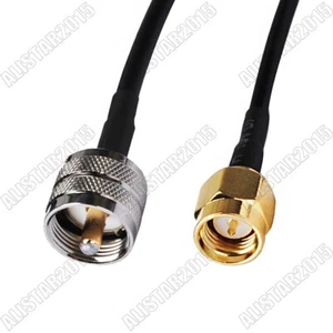 SMA male plug to UHF PL-259 male plug RG174 RF pigtail cable for Ham Radio Wifi - Picture 1 of 3