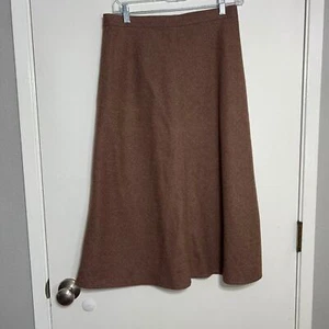 Calvin Klein Vintage Brown Wool Midi Skirt Women's Size 12 1960-1970 - Picture 1 of 8