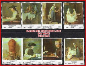 french PAINTER CHARDIN fr.TANZANIA 1993 LOUVRE PAINTINGS MNH (BEST OFFER, DUDE?) - Picture 1 of 1