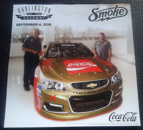 2016 TONY STEWART BOBBY ALLISON COCA-COLA DARLINGTON #14 POSTER/POSTCARD Cover