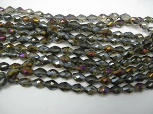 ¡Venta! Pepitas facetadas de cristal pulido Smoky Fire 10x13mm. Cristales iridiscentes - Imagen 1 de 4
