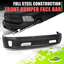 Steel Front Bumper Face Bar w/ Fog Light Holes for Ram 1500/Classic 14-23 Black