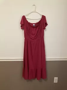 Vecchio abito midi navy GRANDE sulle spalle rosso camicetta abito donna San Valentino - Foto 1 di 7