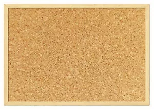 OFFICE SCHOOL USE CLASSIC NATURAL CORK PIN NOTICE BOARD WITH FREE PUSH PINS - Picture 1 of 1