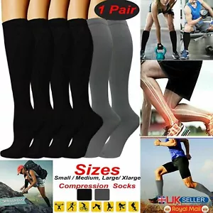 Unisex Miracle Flight Travel Compression Socks Anti Swelling Fatigue DVT Support - Picture 1 of 5
