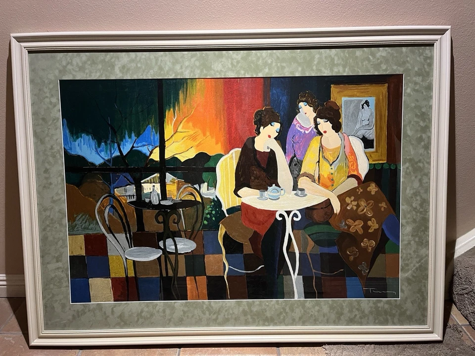 Obra de arte serigráfica Tarkay firmada numerada 5/50 enmarcada grande 6’ X 4’ Foto 1 de 4