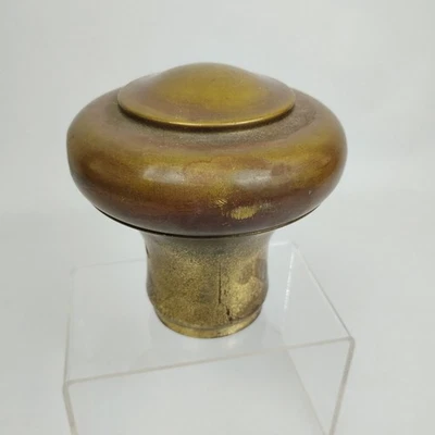 Antique Salvage Brass Plated Bed Post Mushroom Cap Dome Replacement 2" Diam Old - Image 1 of 4
