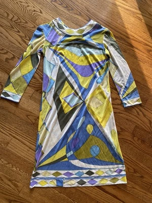 Vestido túnica vintage años 60 Emilio Pucci como está con estampado psicodélico dañado Foto 1 de 4