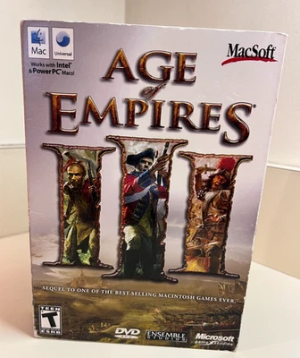 New Old Stock - Age of Empires III 3 MAC MacSoft Macintosh DVD-ROM Big Box, READ - Image 1 of 4