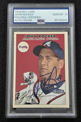 2000 JOHN ROCKER Signed Fleer Baseball Card-ATLANTA BRAVES-PSA 10 Auto - Image 1 of 4