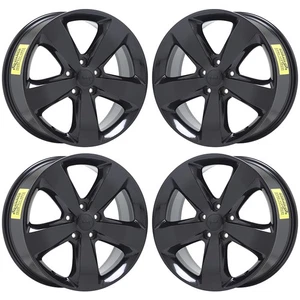 20" Jeep Grand Cherokee Dodge Durango Black wheels rims Factory OEM set 9137 - Picture 1 of 8