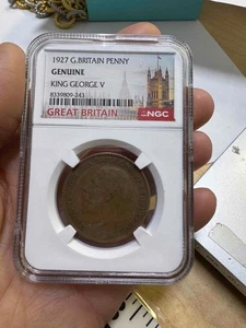 1927 Großbritannien Penny NGC ZERTIFIZIERT, King George V kostenloser Versand - Bild 1 von 1