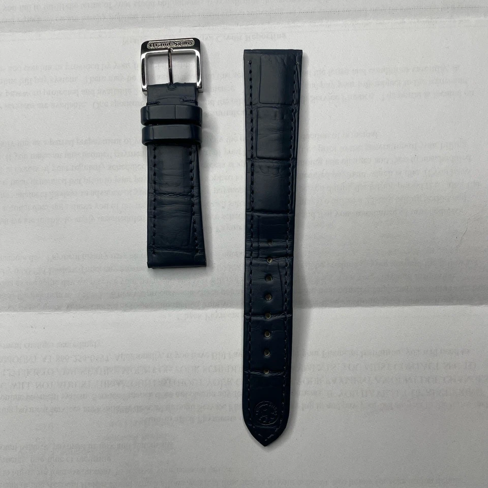 Authentic JR For GRAND SEIKO 19mm - 16mm Blue Calfskin Leather Band Strap - Image 1 of 4