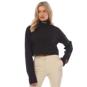 Heron Preston Womens/Ladies Cropped Roll Neck Long-Sleeved T-Shirt GT3539 - Picture 1 of 9
