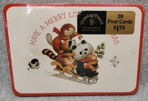 Vtg Drawing Board Greeting Cards Christmas Postcards Woodland Animals NOS 1970s - Picture 1 of 2