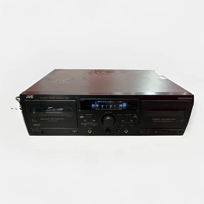 JVC TD-W354BK Double Cassette Tape Deck Recorder Player TESTED WORKS - Image 1 of 4