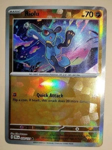 Riolu (PokeBall Pattern) 050/131 Sv: Prismatic Evolutions Holo - Picture 1 of 2
