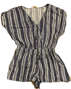 Hawaiian Tropen Strand Coverup - Shorts - blau und weiß gestreift - Größe Large - Bild 1 von 6