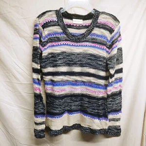 Bobbie Brooks Ladies Size L Large Multicolor Striped Heavy Knit Sweater - Picture 1 of 14