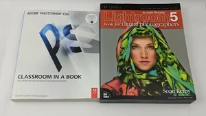 Adobe Book lot (02)  CS5 Classroom in a book and  Photoshop Lightroom 5 book  - Picture 1 of 2