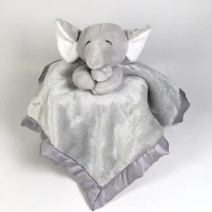 Carters Elephant Lovey Security Blanket Plush Stuffed Satin Back Edge Gray O1 - Picture 1 of 5