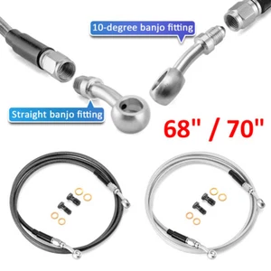 Kit de línea de freno superior de acero inoxidable 68" 70" delantero para Harley Touring con ABS 14+ - Imagen 1 de 11