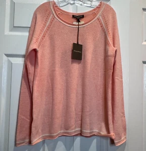 TOMMY BAHAMA Women Large Seaglass Pullover Peachy Sweet Cashmere Blend Long Slv - Picture 1 of 17