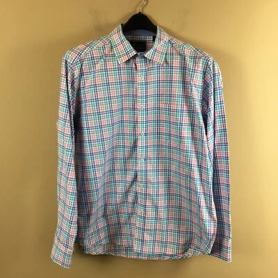 Charleston Threads Hombre’s XL Botón Abajo LS Colorido Cuadros Vestido Camisa Foto 1 de 4