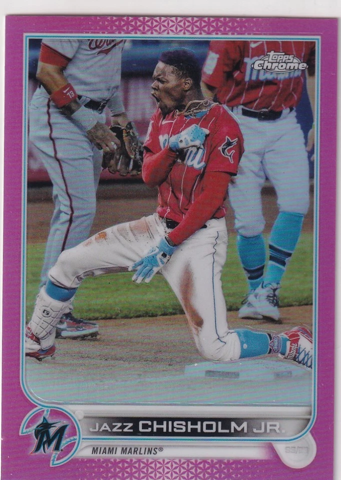 2022 TOPPS CHROME PINK REFRACTORS JAZZ CHISHOLM JR. MIAMI MARLINS MLB JC-1408 - Image 1 of 1