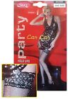 SILKY Can Can Party HOLD UPS Silver Glitter FISHNET Lace Top BLACK