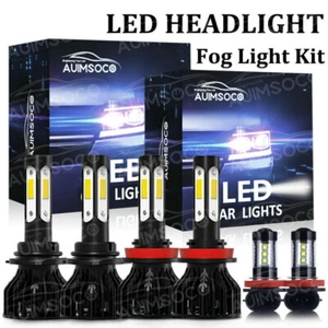 For Toyota Highlander 2011-2019 Combo 6000K LED Headlight Hi/Lo Fog Light Bulbs - Picture 1 of 12