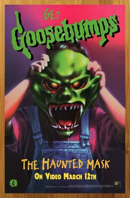 1996 Goosebumps The Haunted Mask Print Ad/Poster RL Stine Book/DVD/VHS Promo Art - Image 1 of 4