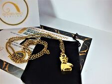 Luxury 24ct Gold Plated Boxing Glove Pendant Cham With Chain Gift Bag 24k 
