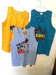 NWT Pirana Joe Sleeveless T-shirt Aremar T's Unisex Carribean Cruise Beach Med - Picture 1 of 9
