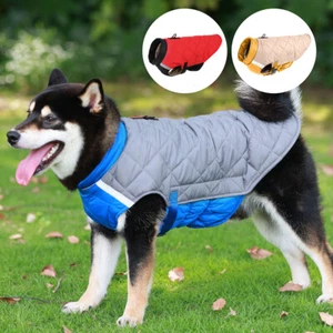 Waterproof Reflective Dog Coat Pet Vest Jacket Winter Padded Clothes Apparel S M - Picture 1 of 33