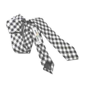 CRAVATTA a quadri STRETTA blu a quadri bianchi Cravattino Skinny tie Made ITaly - Imagen 1 de 3