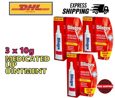 3X 10G Blistex Pomada Labial Humedad Sequedad Labios agrietados y Herpes Labial ENVÍO RÁPIDO Foto 1 de 4
