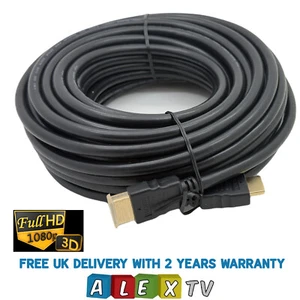 15M CABLE HDMI PREMIUM V1.4 ALTA VELOCIDAD ARCO LARGO PLOMO FULL HD 1080P 4K 3D TV CIELO - Imagen 1 de 4