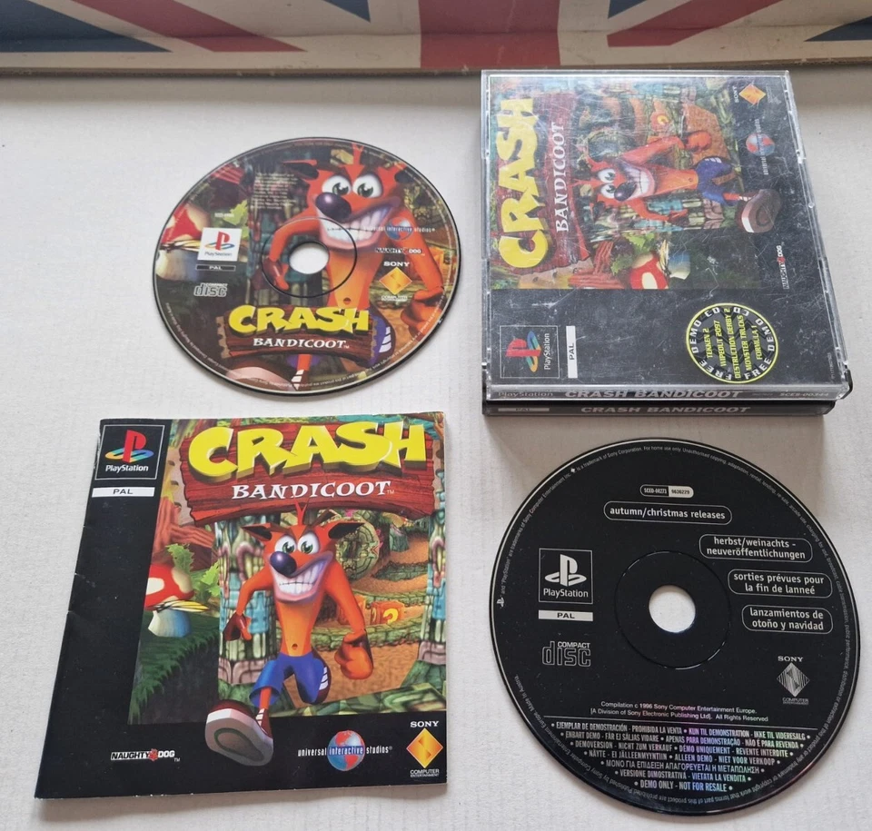 CRASH BANDICOOT. PS1 Game. BIG BOX. Complete with DEMO. (PlayStation One, PAL) - Image 1 of 4