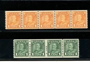 KMC4076-Kanada #178 5er Streifen, #179 4er Streifen (C675) King George V, MNH, CV 168 $. - Bild 1 von 2