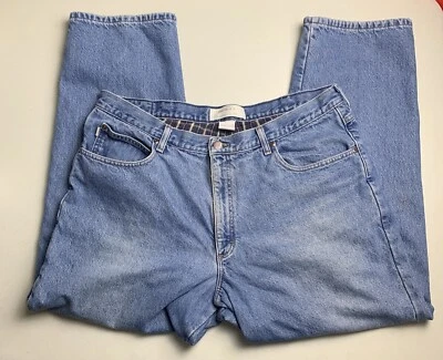 L.L. Bean Double L Relaxed Fit Jeans Mens 40x30 Flannel Lined Blue Thermal Pants - Image 1 of 4