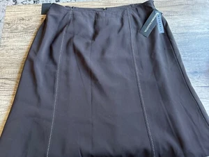 Norton McNaughton Brown Lined Stitched Skirt Women’s Size 14 NWT Career Work - Picture 1 of 5