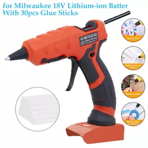 Per Milwaukee 18 V pistola colla hot melt senza fili pistola termica strumento di riparazione fai da te con 30 bastoncini - Foto 1 di 10