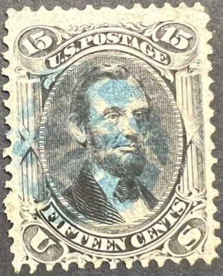 Scott#: 77 - Lincoln, Abraham 15¢ 1866 NBNC Perf 12 used single stamp - Image 1 of 2