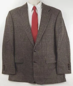 Vintage Robert Stock Blazer Sport Coat Mens 42R Brown Wool Pockets Notch Lapel - Picture 1 of 15